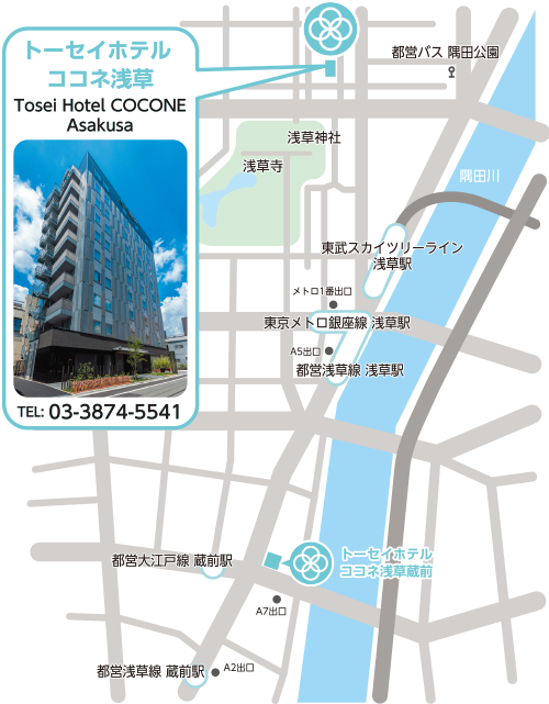 TOSEI酒店共门路浅草地图