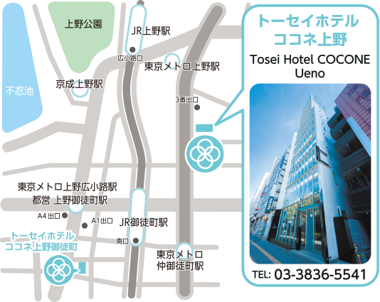 TOSEI酒店共门路上野地图