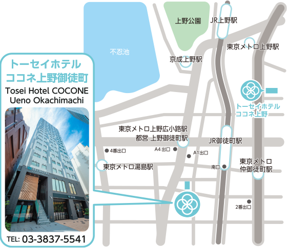 TOSEI酒店共门路上野御徒町地图